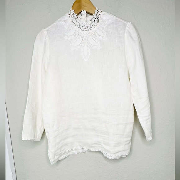 Zara Linen Crochet Top - Picture 5 of 16